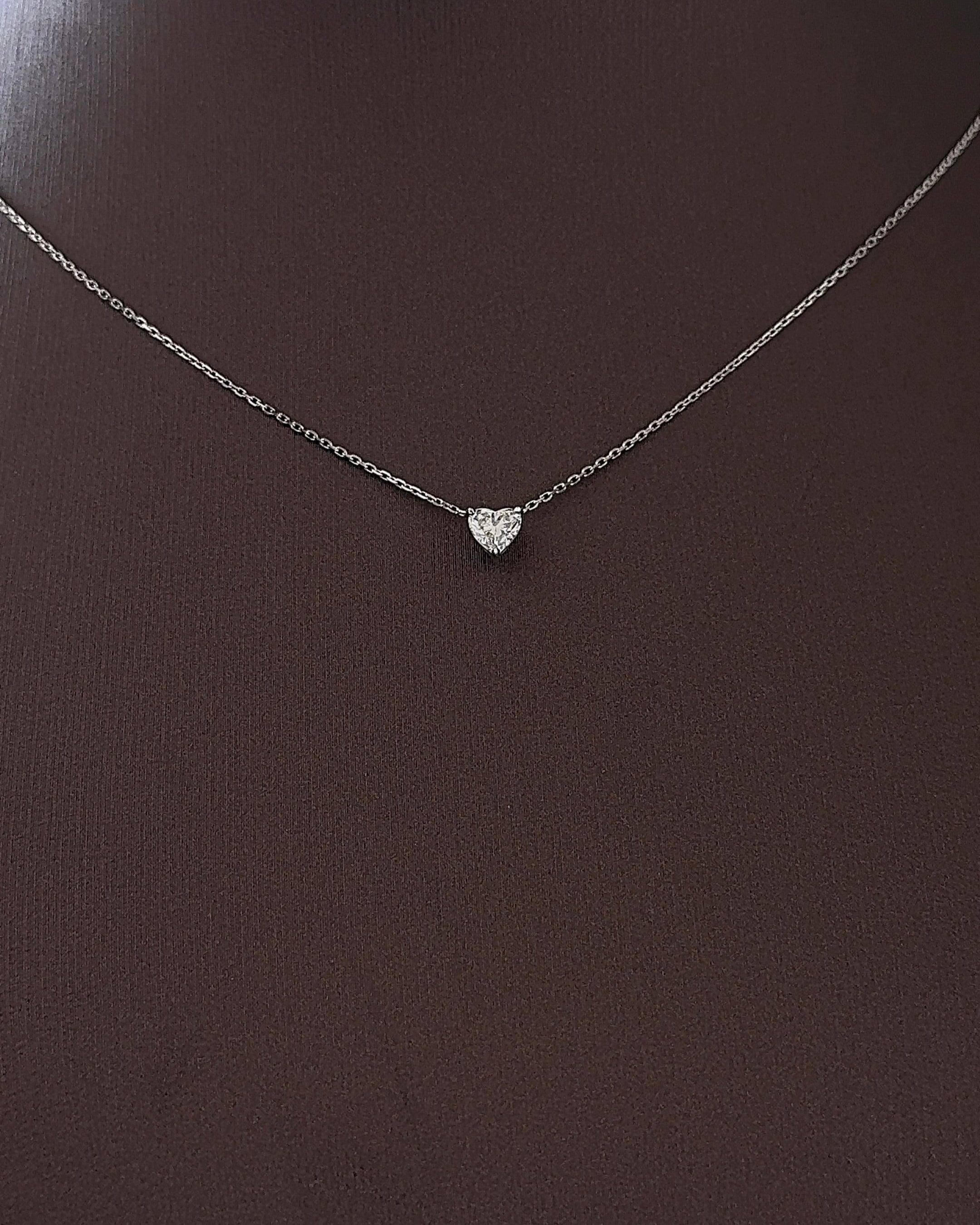 30 Pointer Heart cut Diamond Pendant Necklace