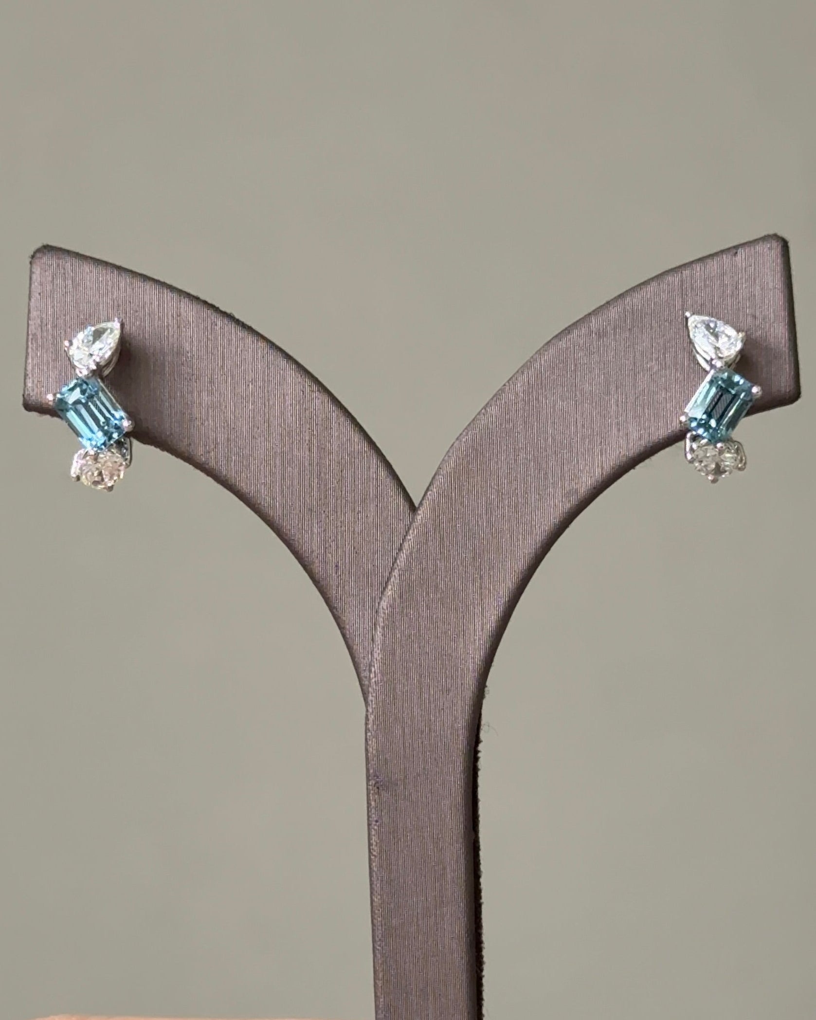 MILOS Mini Hoop Santa Maria Aquamarine & Mixed Fancy Cut Diamond  Earrings