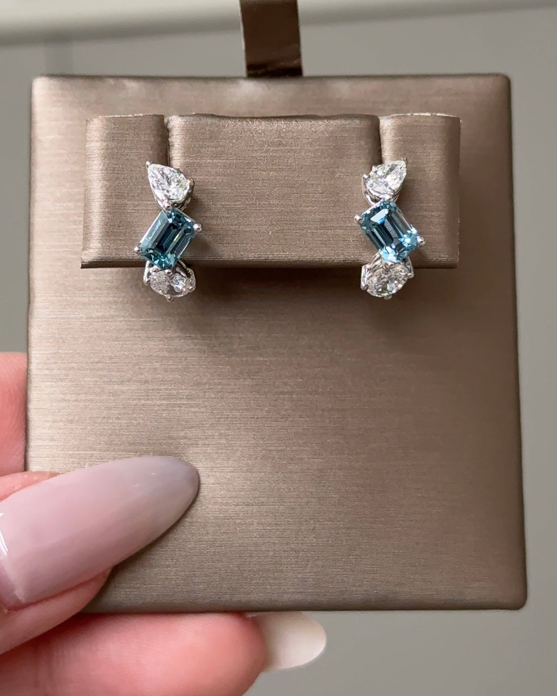 MILOS Mini Hoop Santa Maria Aquamarine & Mixed Fancy Cut Diamond  Earrings