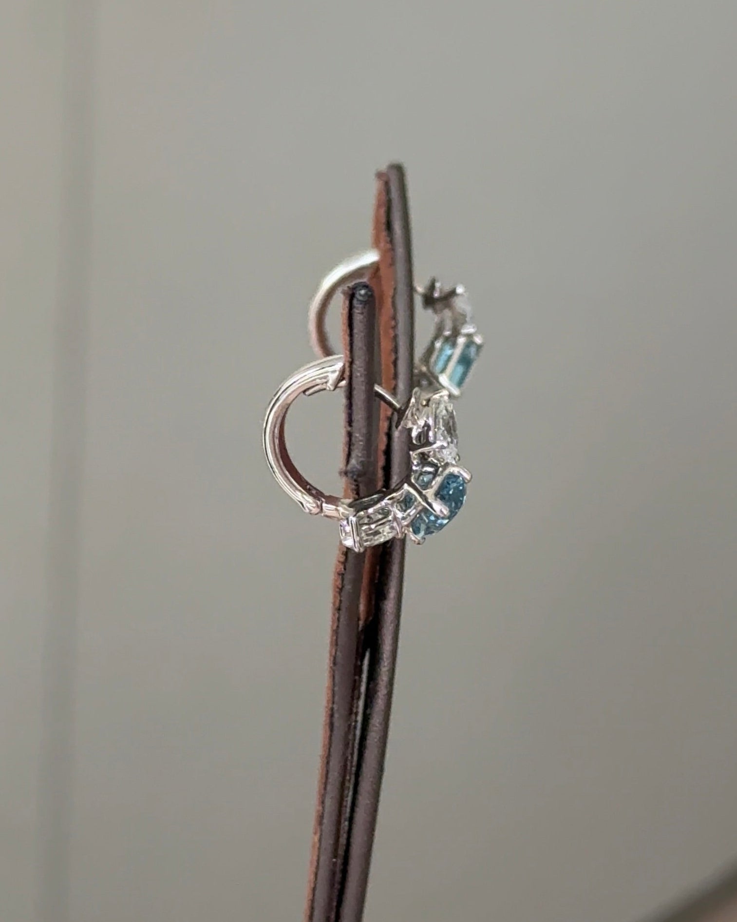 MILOS Mini Hoop Santa Maria Aquamarine & Mixed Fancy Cut Diamond  Earrings