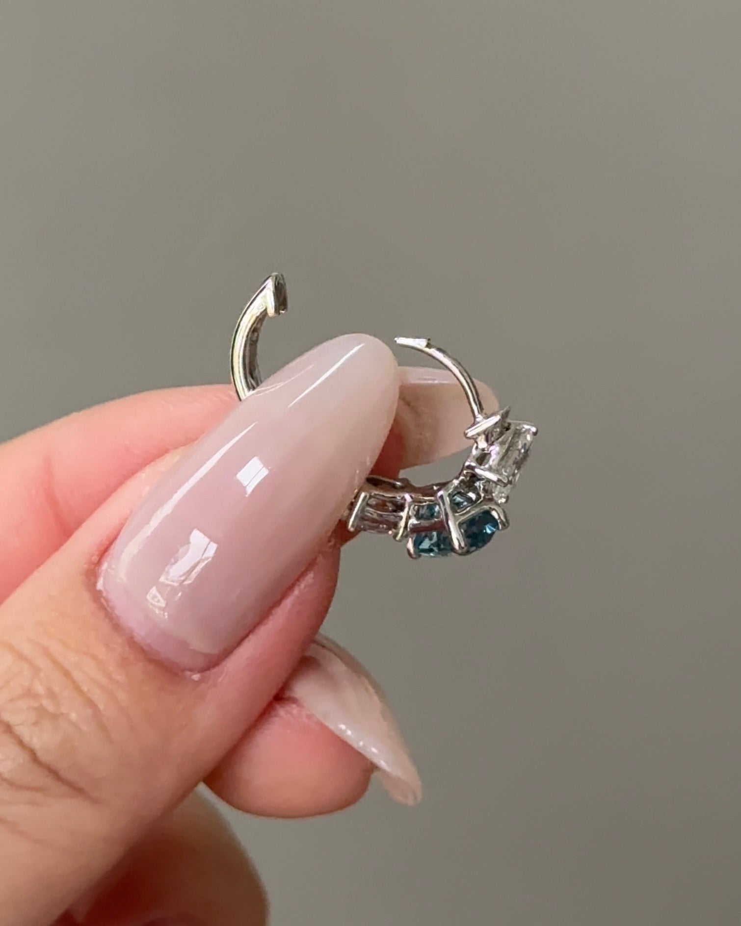 MILOS Mini Hoop Santa Maria Aquamarine & Mixed Fancy Cut Diamond  Earrings