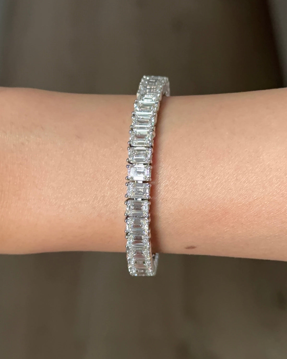 70 Pointer Emerald Cut Diamond Tennis Bracelet