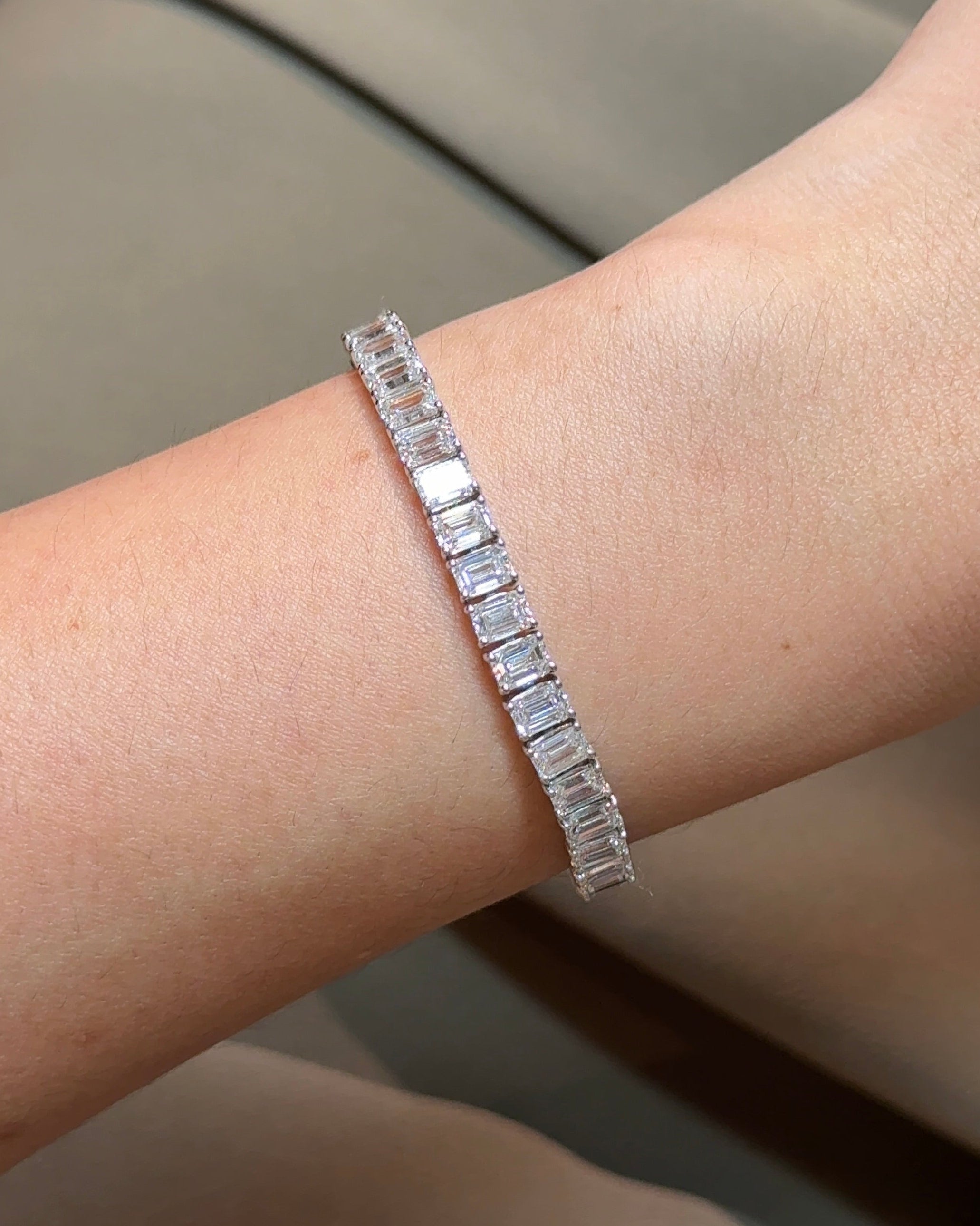 30 Pointer Emerald Cut Diamond Tennis Bracelet
