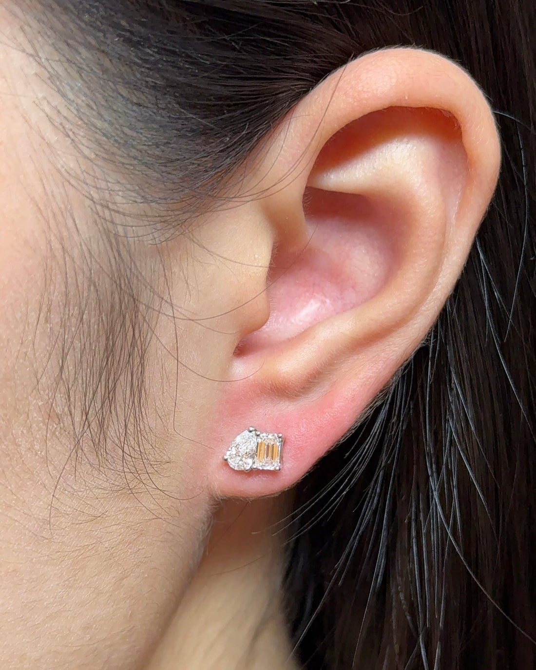 30 Pointer Toi Et Moi Diamond Earrings