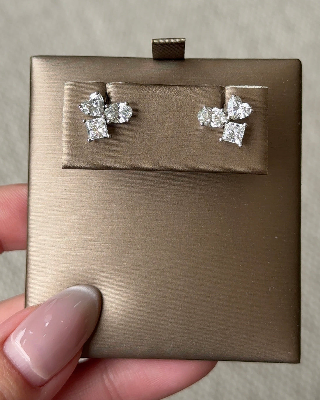 30 Pointer Three Stones Mixed Fancy Cut Diamond Circle Earrings