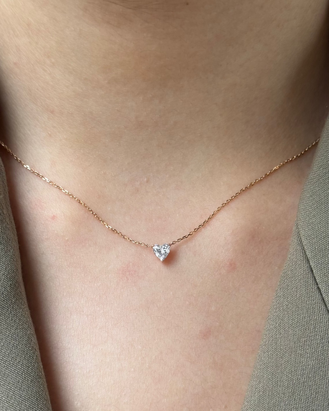 30 Pointer Heart cut Diamond Pendant Necklace Yellow Gold