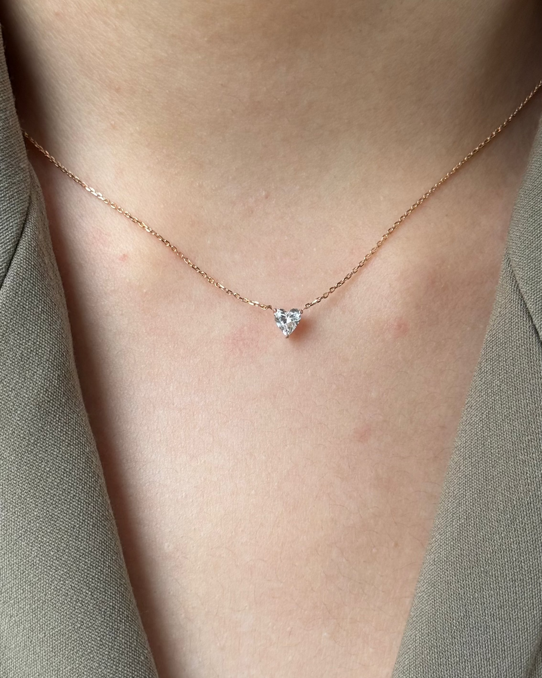 30 Pointer Heart cut Diamond Pendant Necklace Yellow Gold