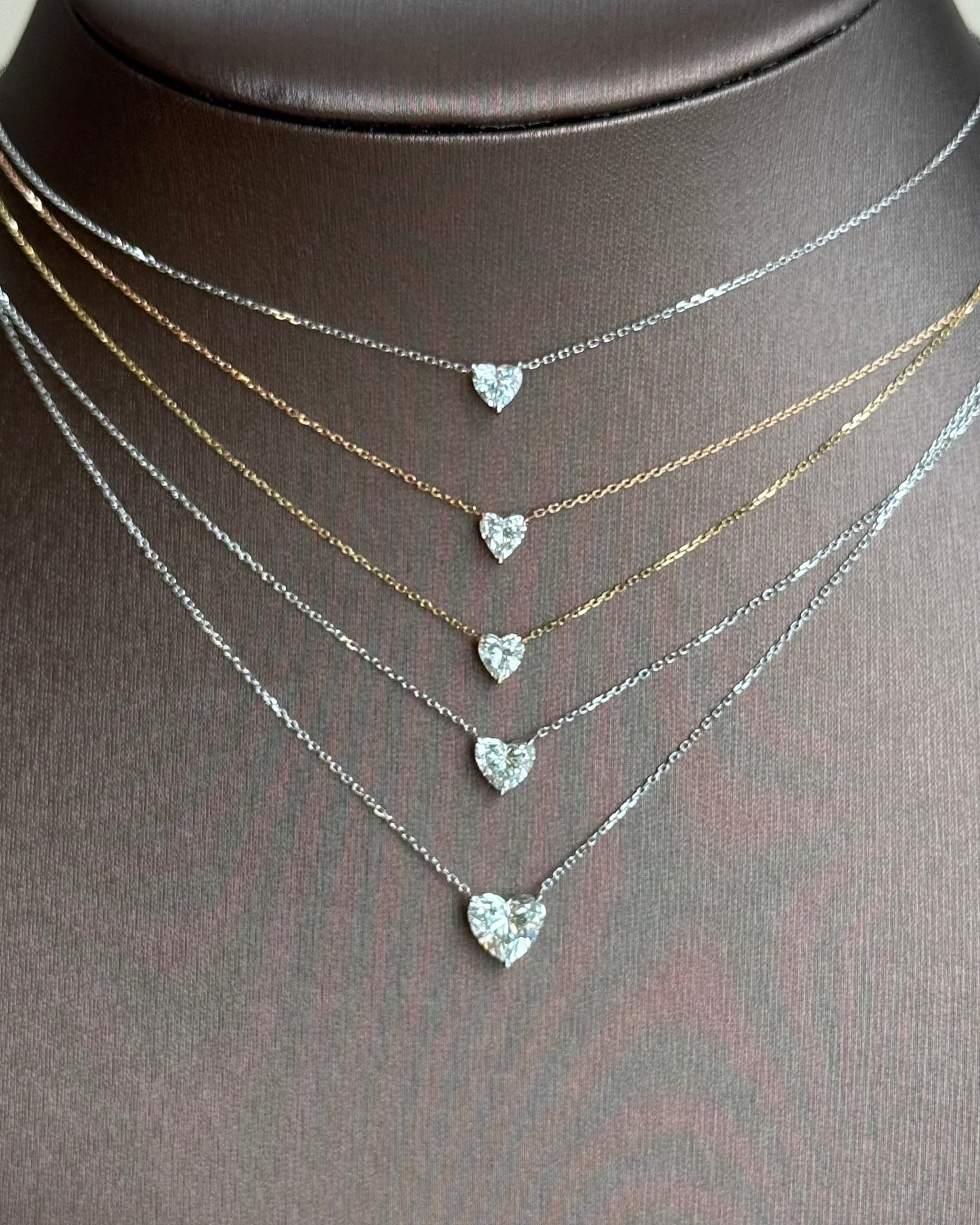 1 carats Heart cut Diamond Pendant Necklace