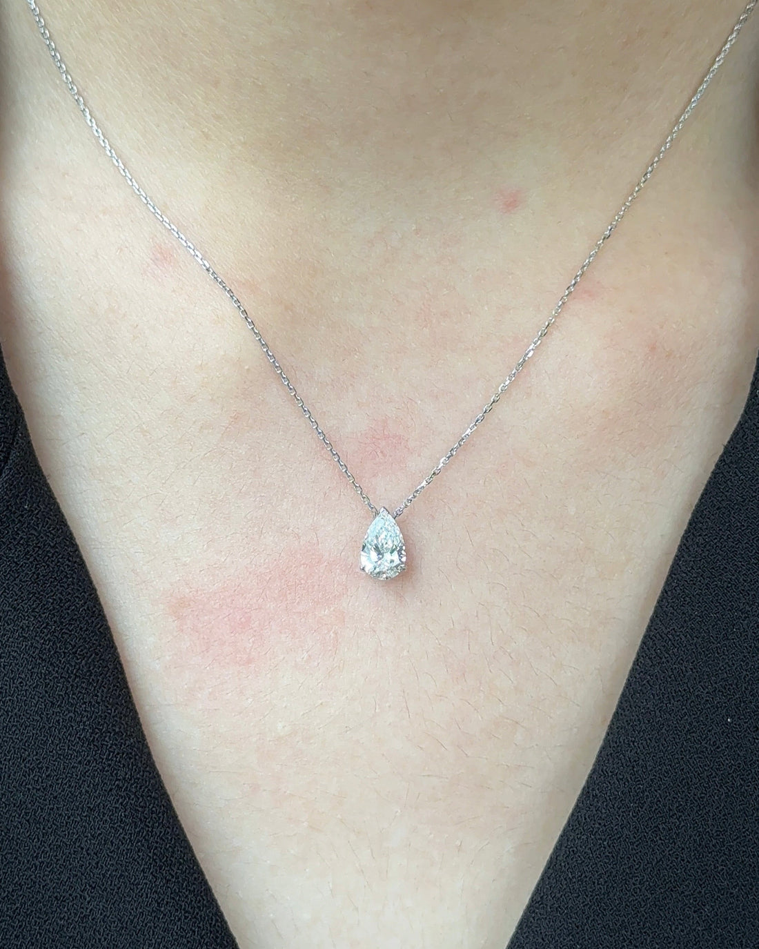 70 pointer Pear cut Diamond Pendant Necklace