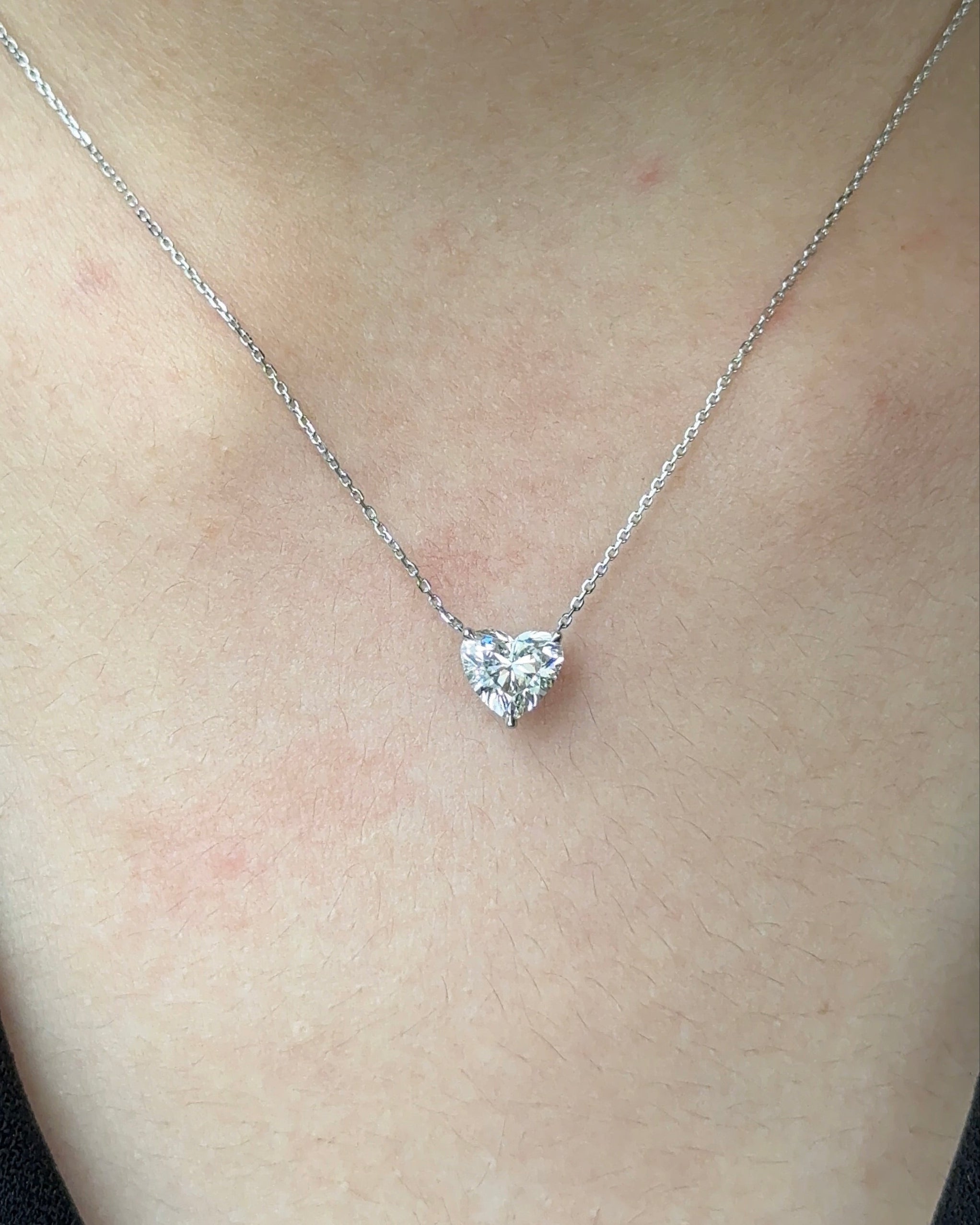 1 carats Heart cut Diamond Pendant Necklace