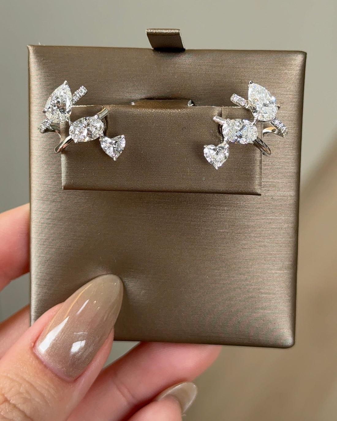 3 in 1 Oval and Mixed Fancy cut Diamond Earring