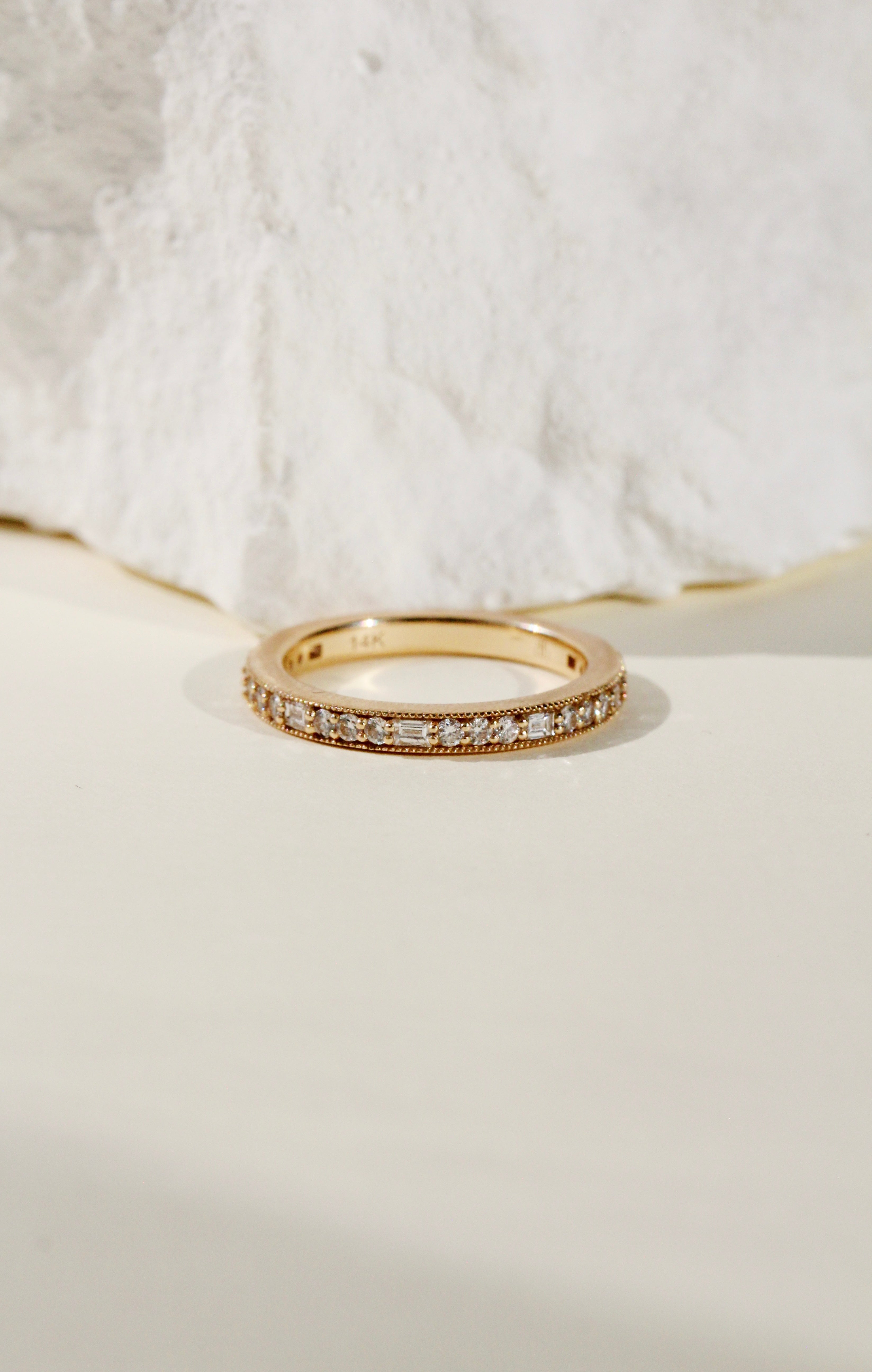 The Deco Diamond Wedding Band