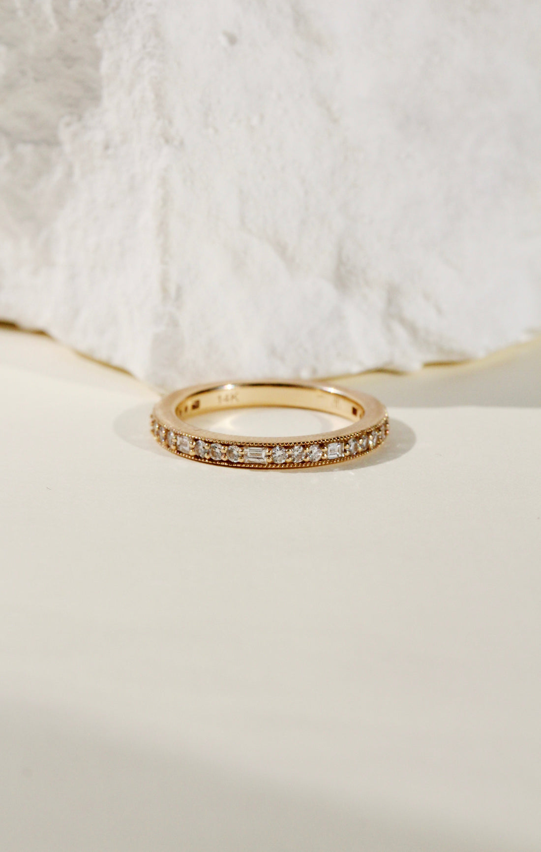 The Deco Diamond Wedding Band