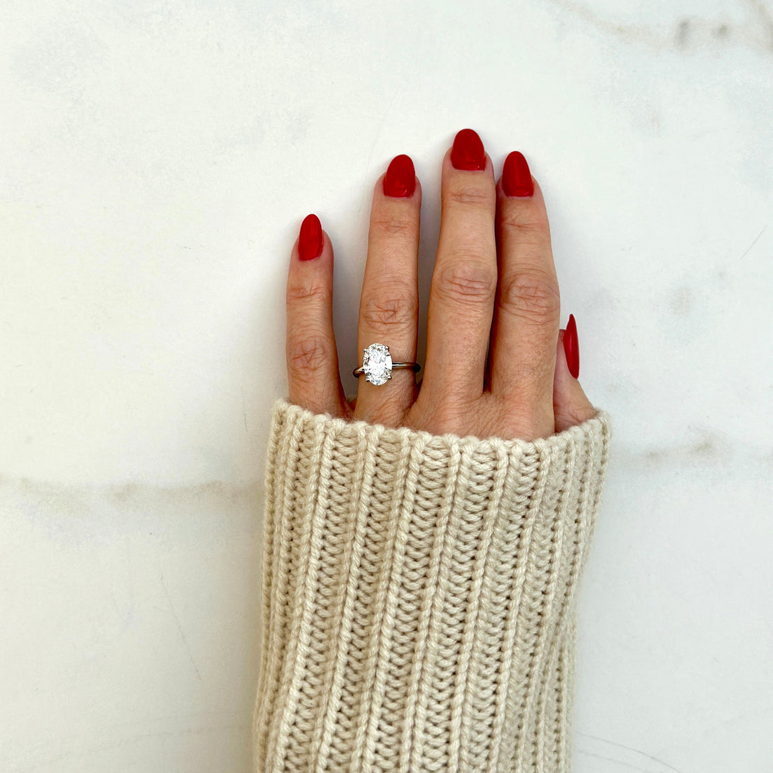 Classic Oval Cut Solitaire - 2.50ct+ (10.5mm+, D/E & VVS)