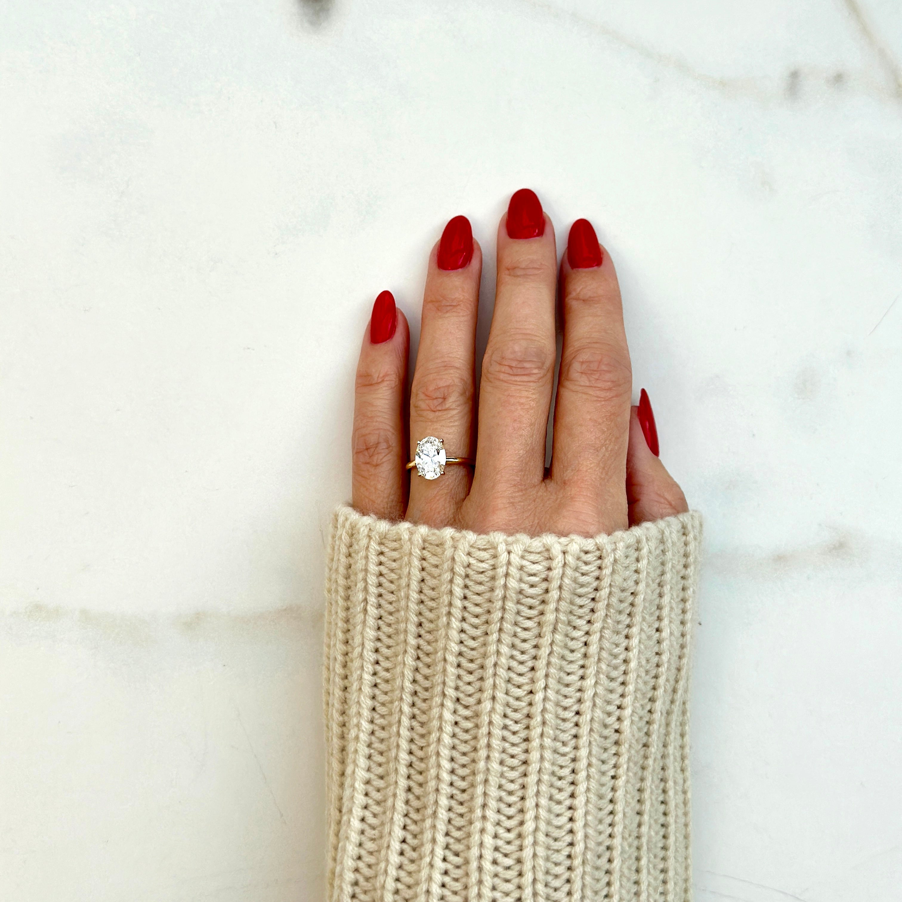 Classic Oval Cut Solitaire - 2.50ct+ (10.5mm+, D/E & VVS)