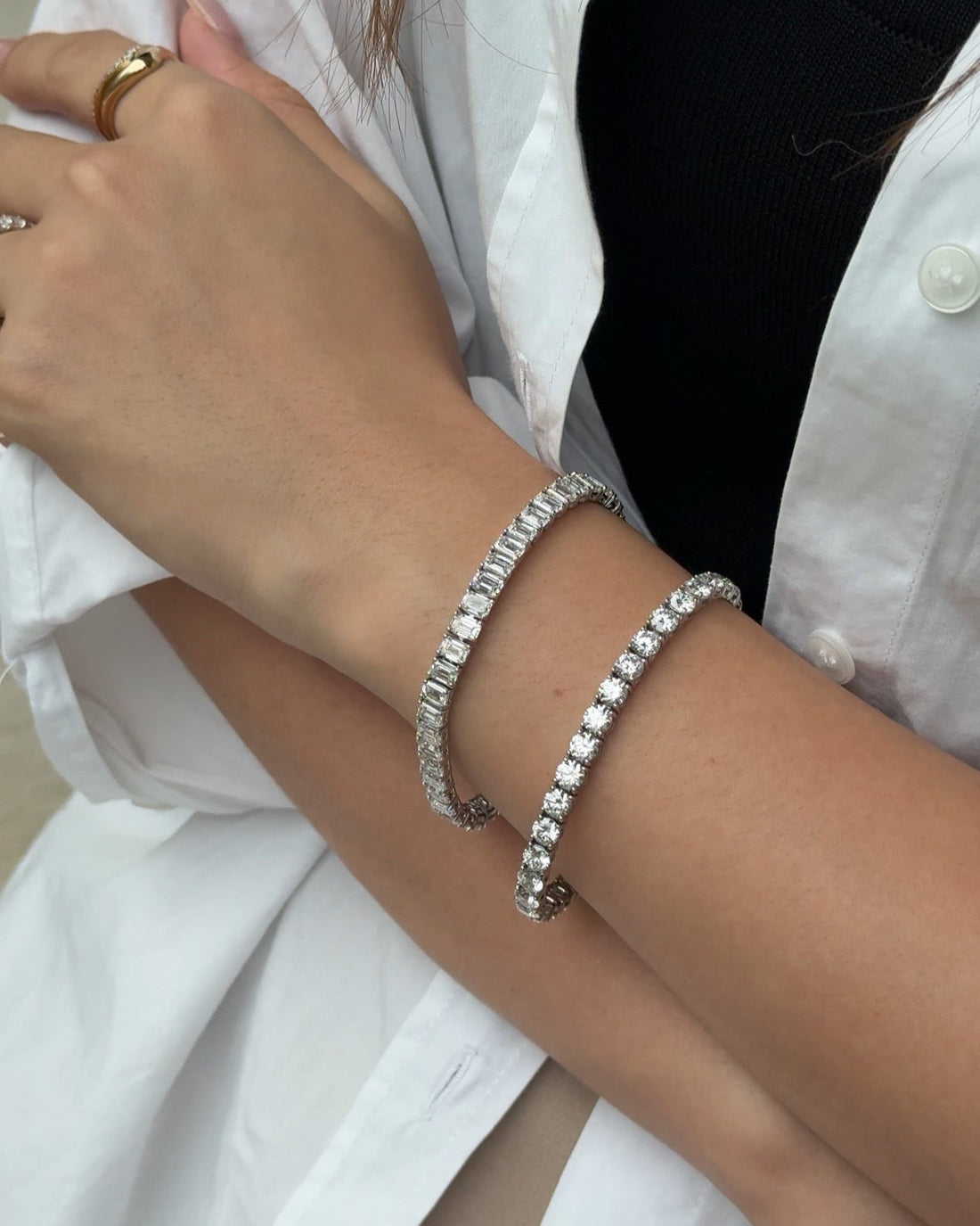 30 Pointer Emerald Cut Diamond Tennis Bracelet