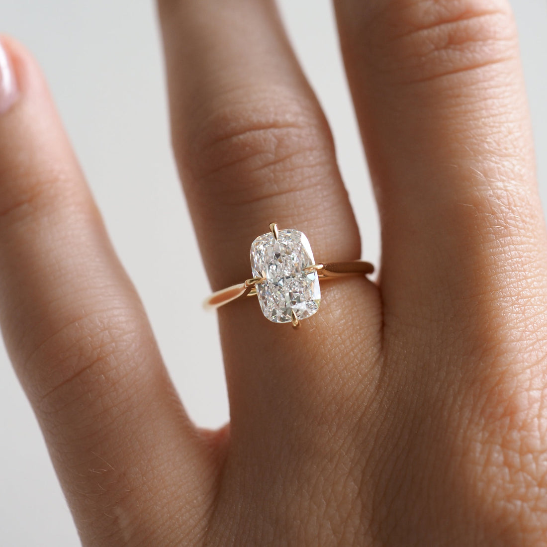 Kali | Elongated Cushion Solitaire Lab-Grown Diamond Engagement Ring