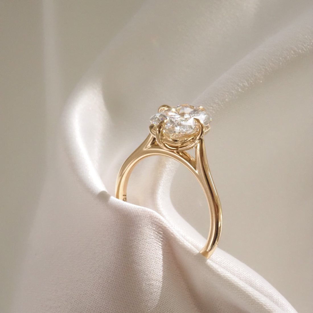 Kali | Elongated Cushion Solitaire Lab-Grown Diamond Engagement Ring