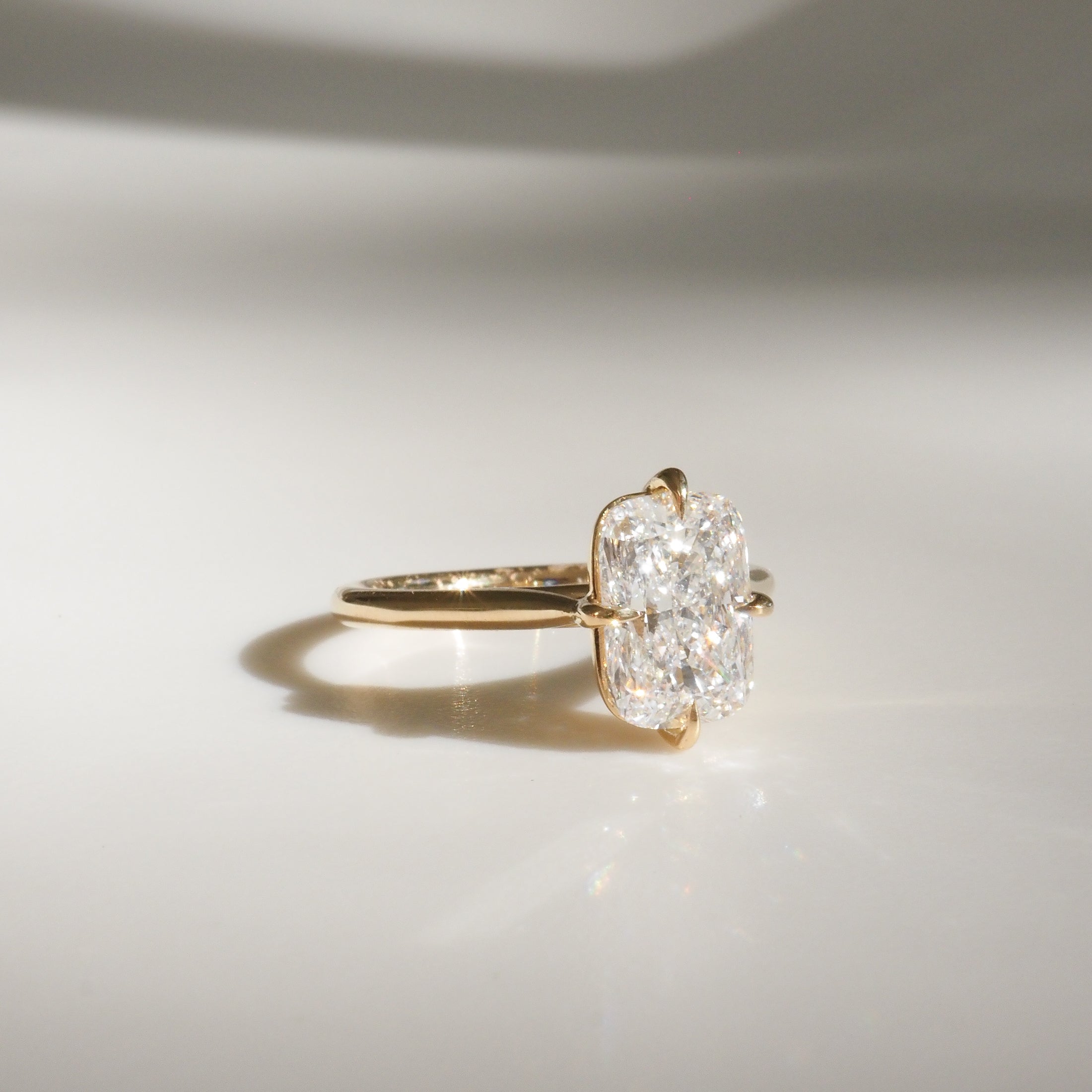 Kali | Elongated Cushion Solitaire Lab-Grown Diamond Engagement Ring
