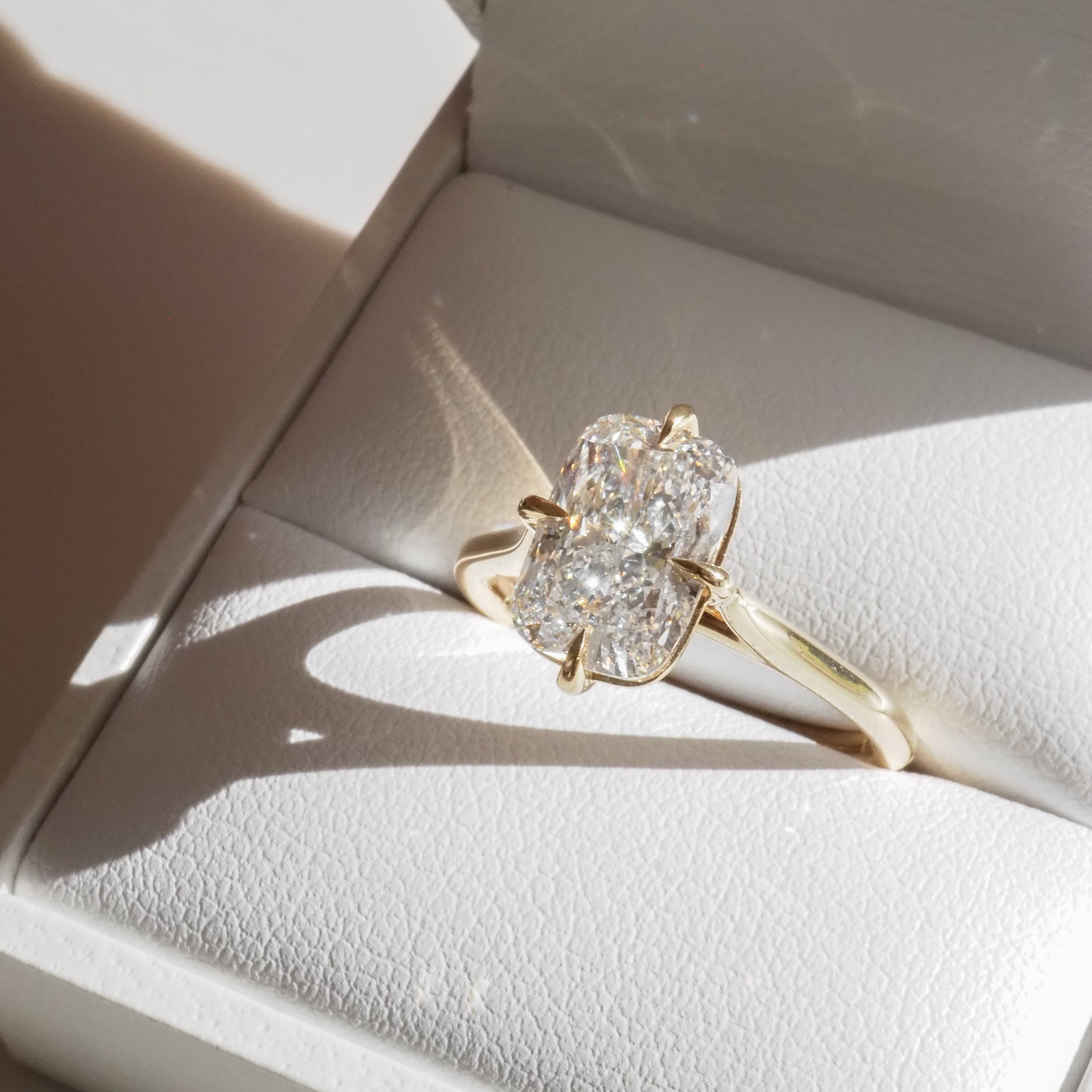 Kali | Elongated Cushion Solitaire Lab-Grown Diamond Engagement Ring