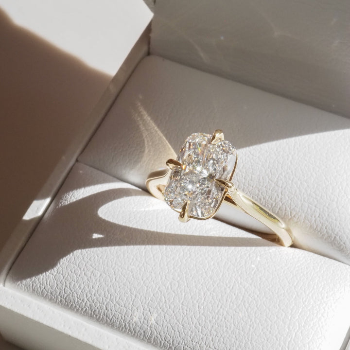 Kali | Elongated Cushion Solitaire Lab-Grown Diamond Engagement Ring