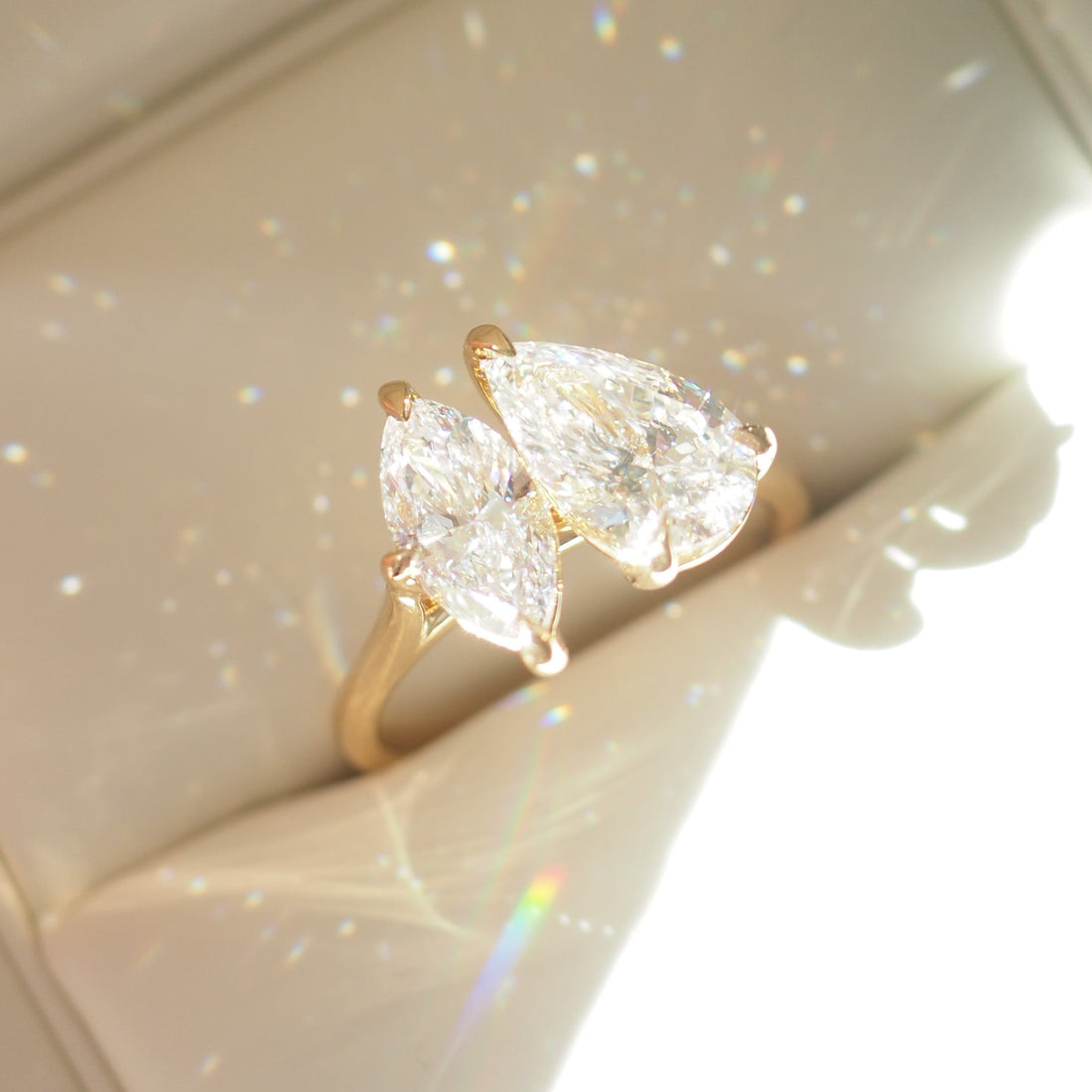 Léa | 2.5ct Pear & Marquise Toi et Moi Lab-Grown Diamond Ring