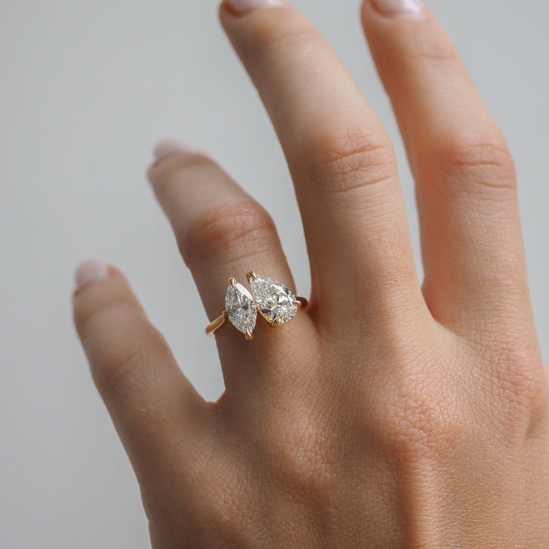 Léa | 2.5ct Pear & Marquise Toi et Moi Lab-Grown Diamond Ring