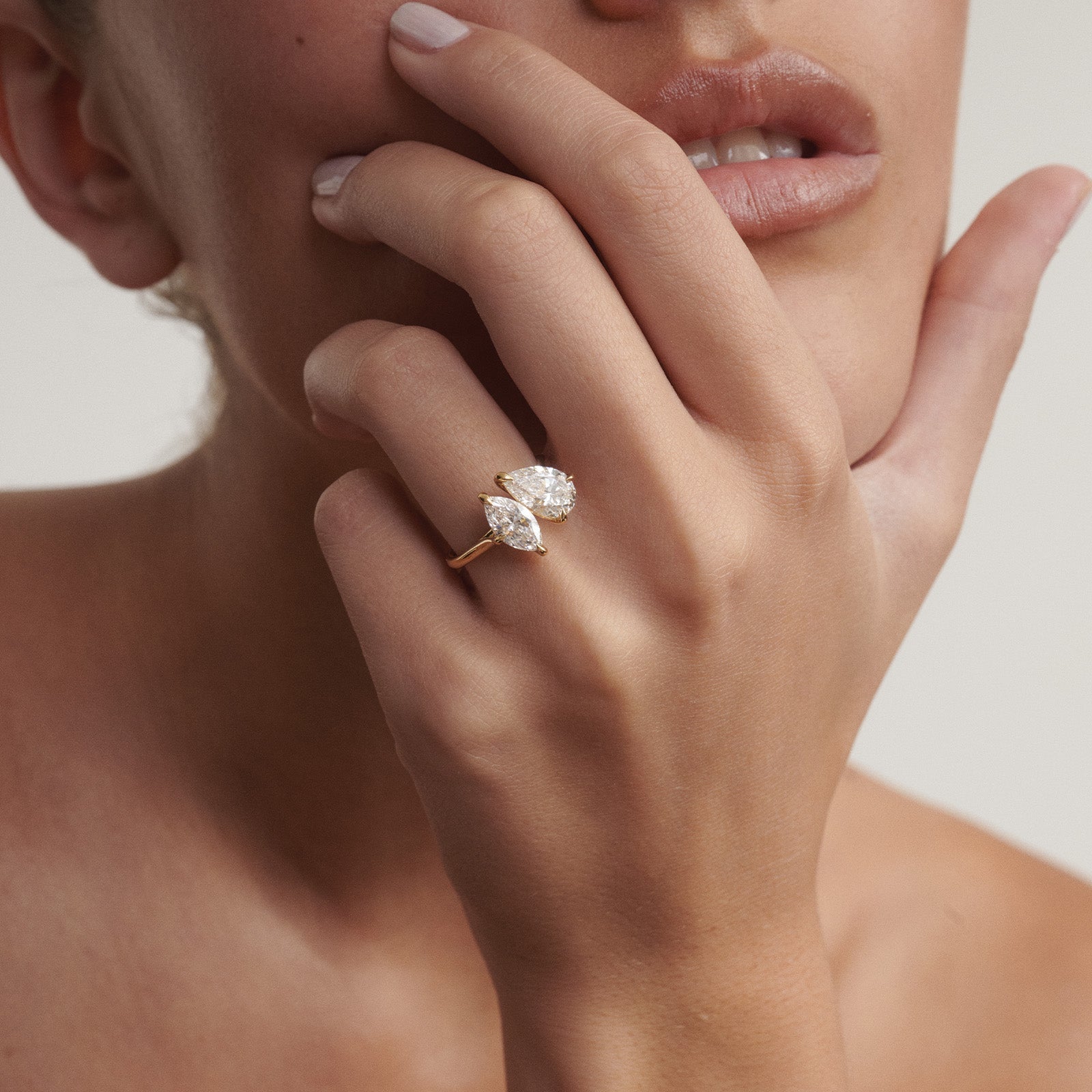 Léa | Pear & Marquise Toi et Moi Lab-Grown Diamond Engagement Ring