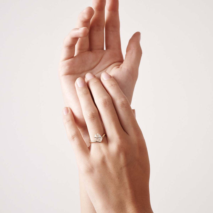 Ora | Oval Solitaire Lab-Grown Diamond Engagement Ring with Wishbone Band