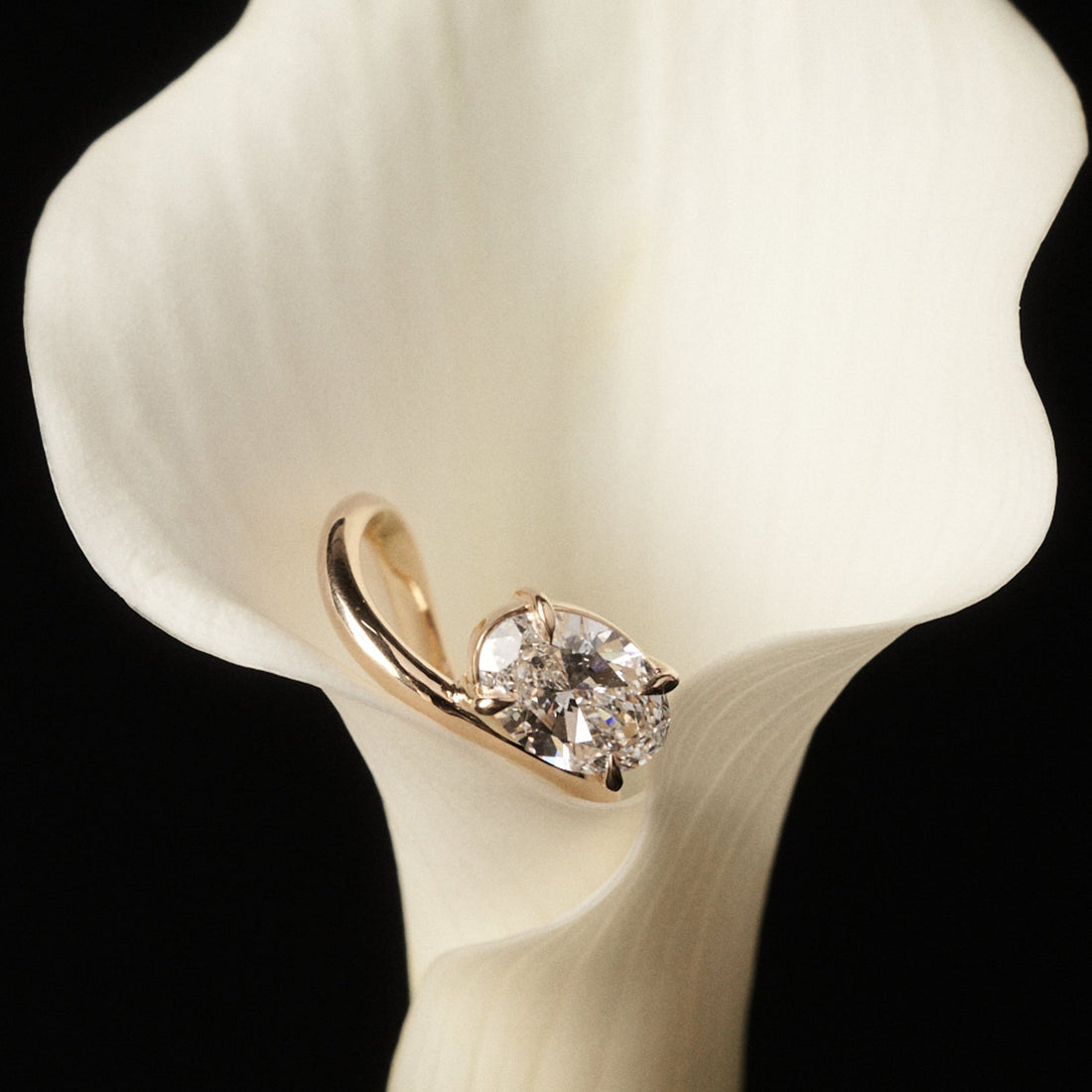 Awa Offset | Oval Offset Solitaire Lab-Grown Diamond Engagement Ring