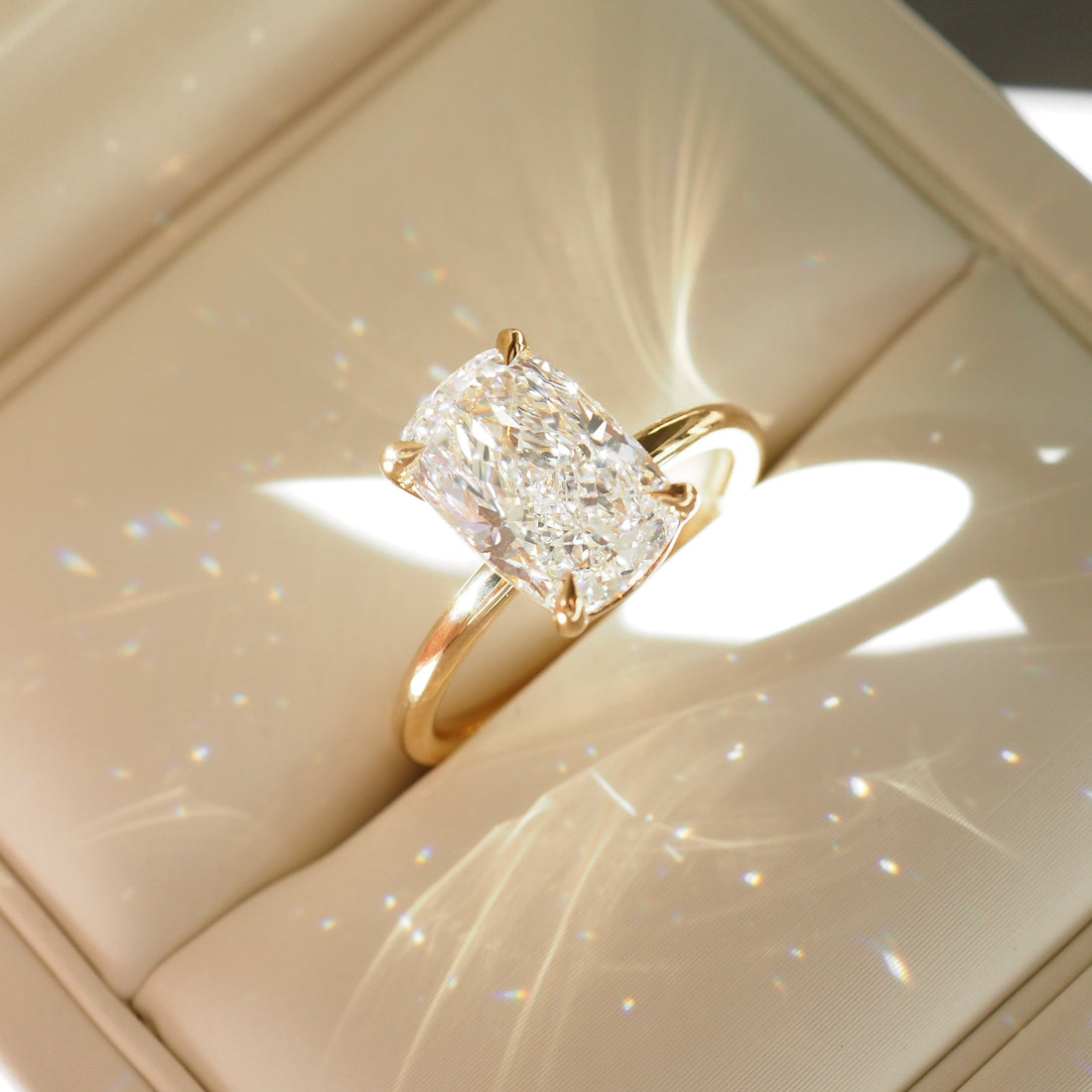 Khia | 2.7ct Elongated Cushion Solitaire Lab-Grown Diamond Engagement Ring