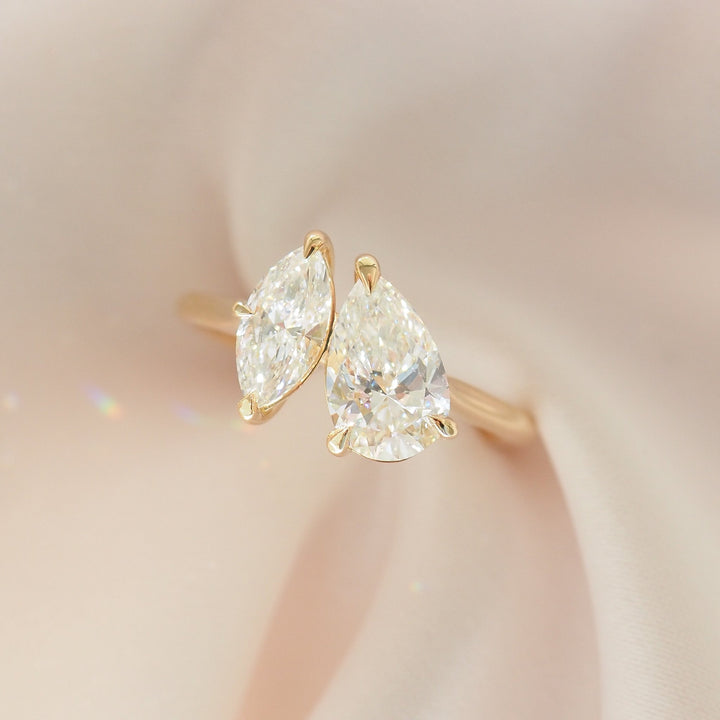 Léa | 1.5ct Pear & Marquise Toi et Moi Lab-Grown Diamond Ring
