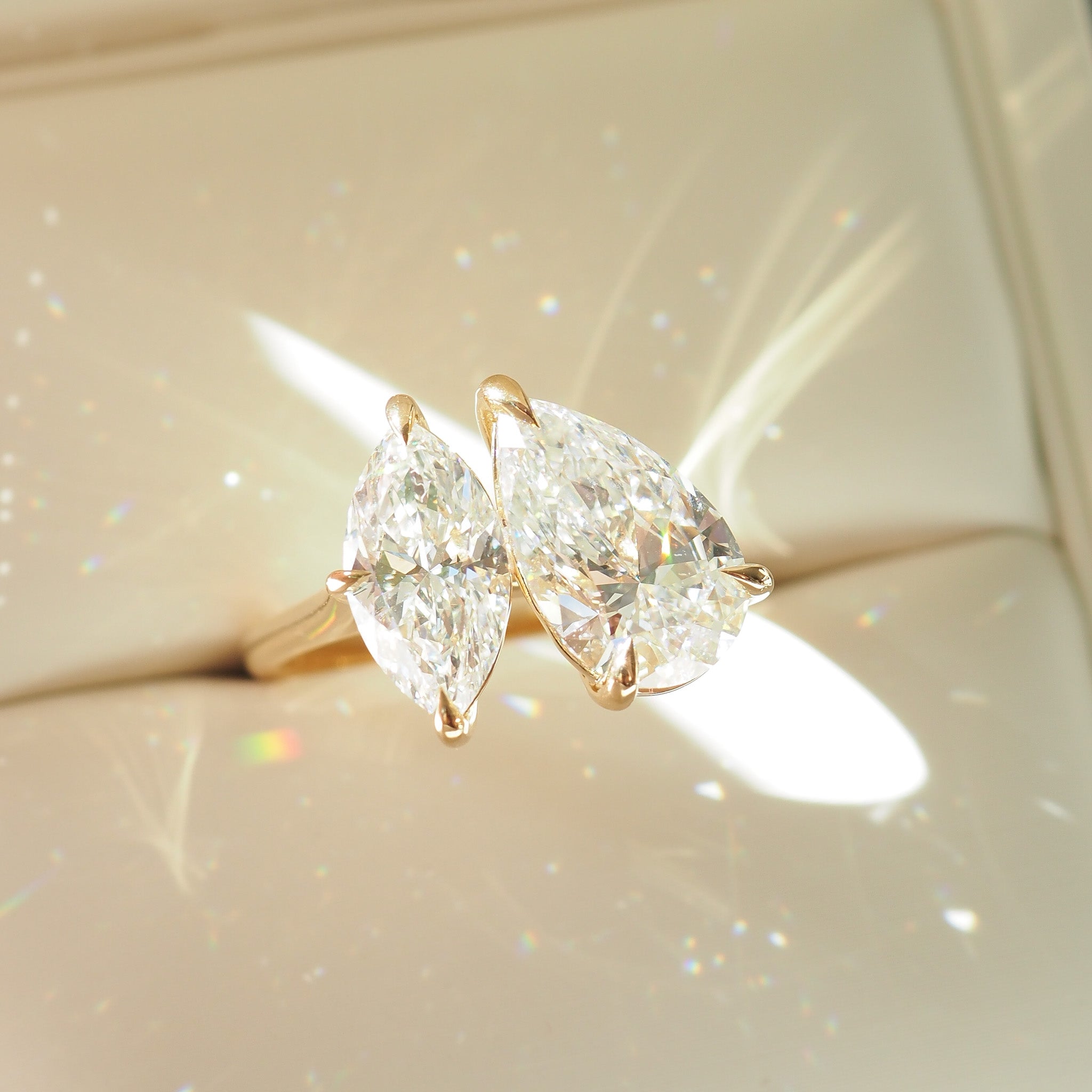 Léa | 3.7ct Pear & Marquise Toi et Moi Lab-Grown Diamond Ring