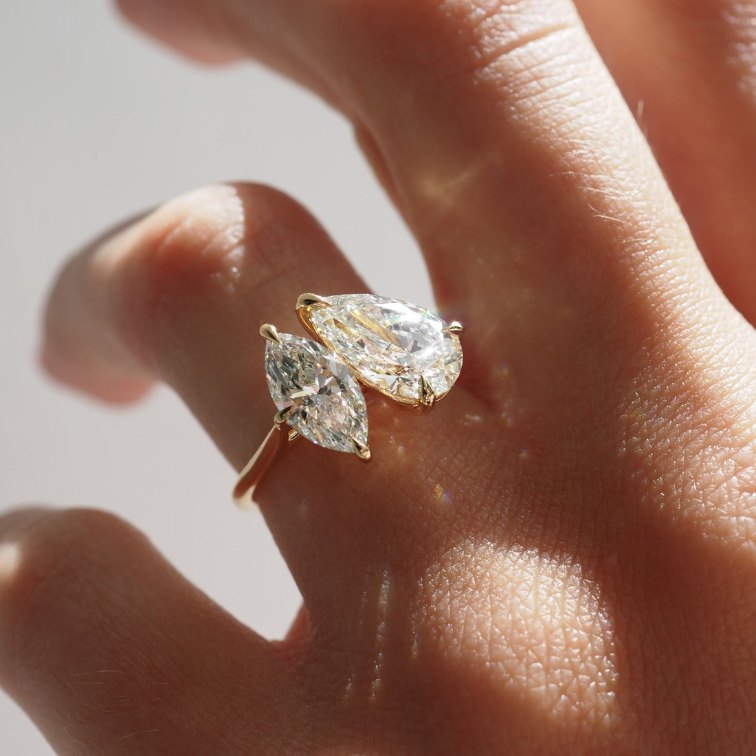 Léa | 3.7ct Pear & Marquise Toi et Moi Lab-Grown Diamond Ring