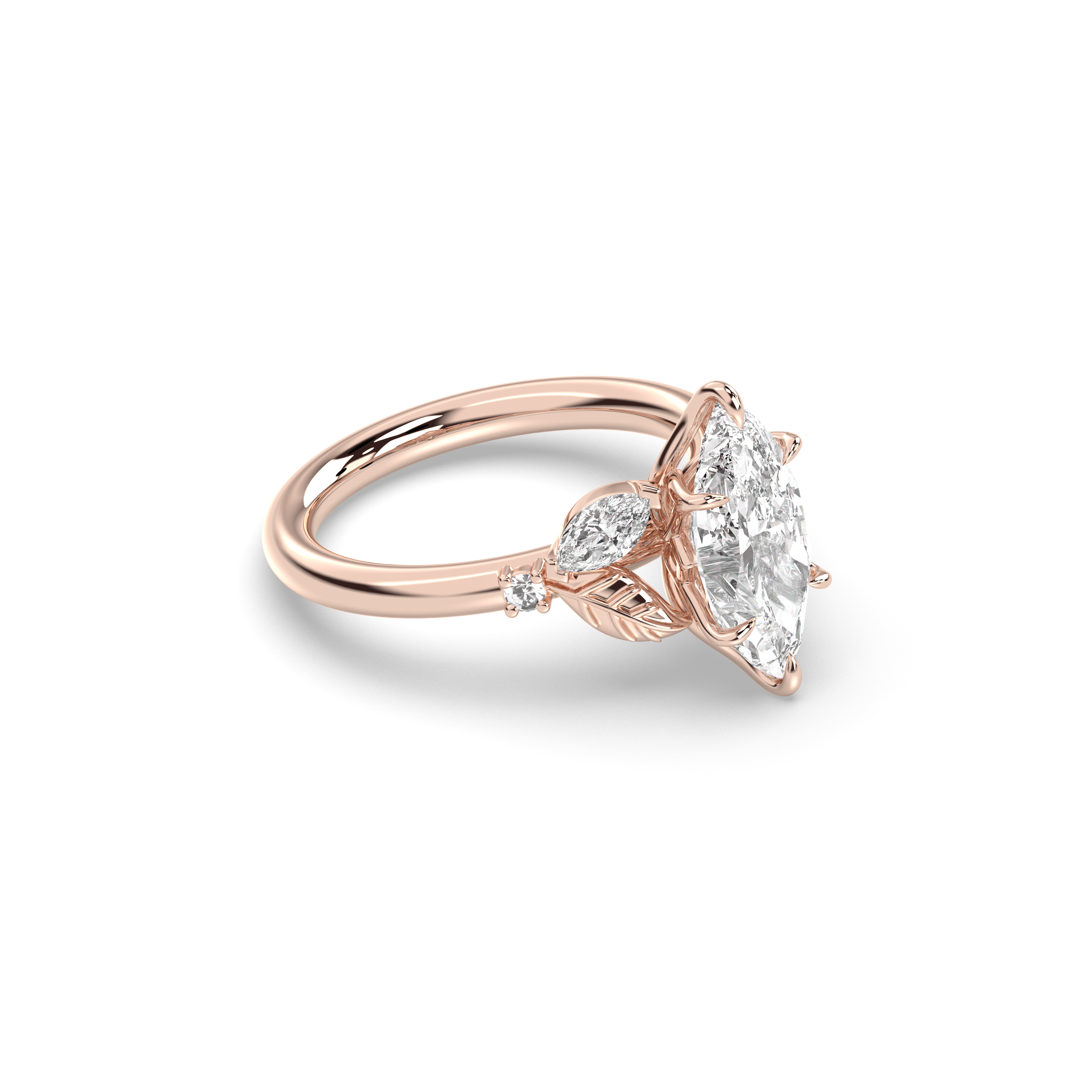 Tuscany Petal Prong, Marquise Cut