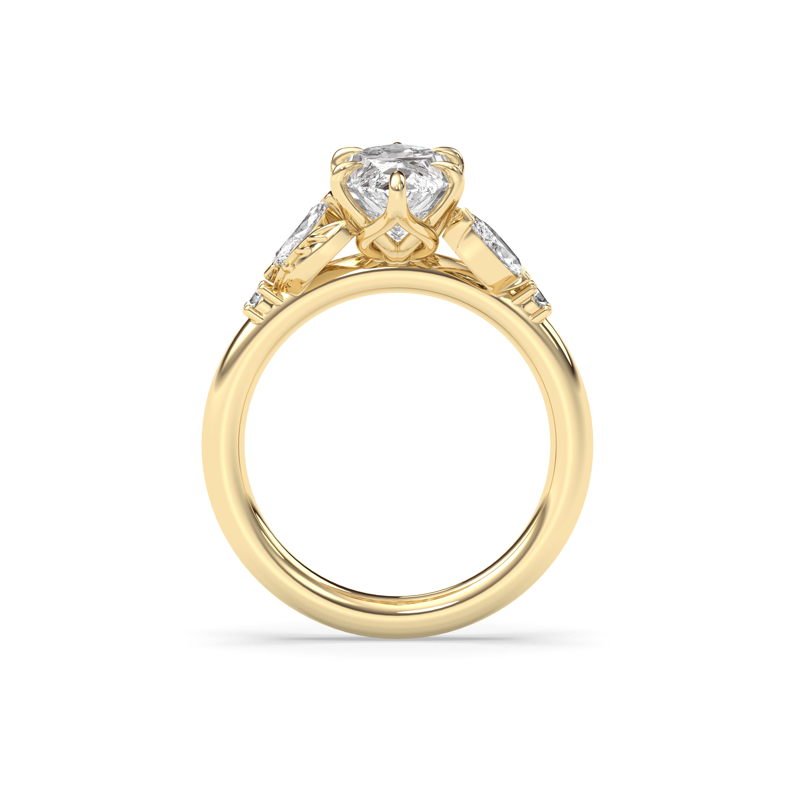Tuscany Petal Prong, Marquise Cut