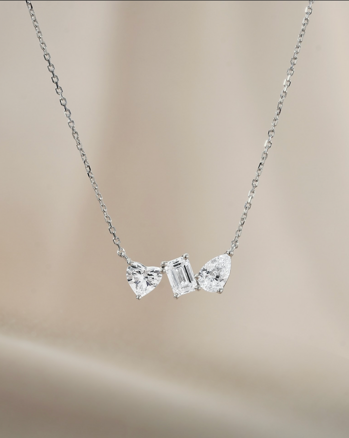 30 Pointer Mixed Fancy cut Diamond Pendant Necklace